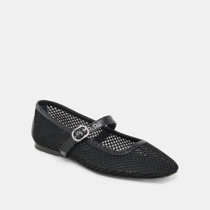 Flats and Loafers Women Dolce Vita Rodni Mesh Ballet Flats Black Woven Mesh