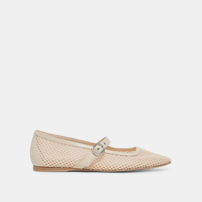 Flats and Loafers Women Dolce Vita Rodni Mesh Ballet Flats Creme Woven Mesh