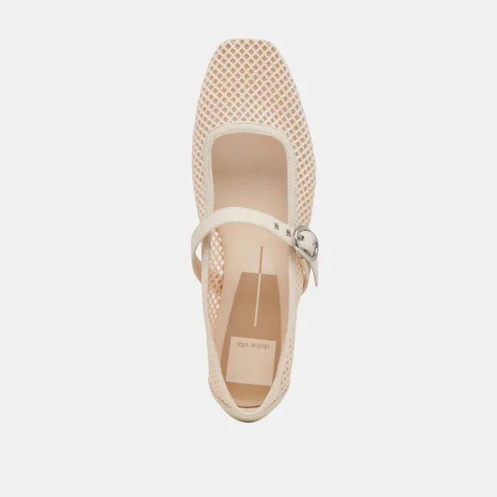 Flats and Loafers Women Dolce Vita Rodni Mesh Ballet Flats Creme Woven Mesh