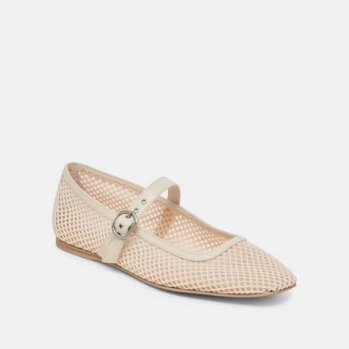 Flats and Loafers Women Dolce Vita Rodni Mesh Ballet Flats Creme Woven Mesh