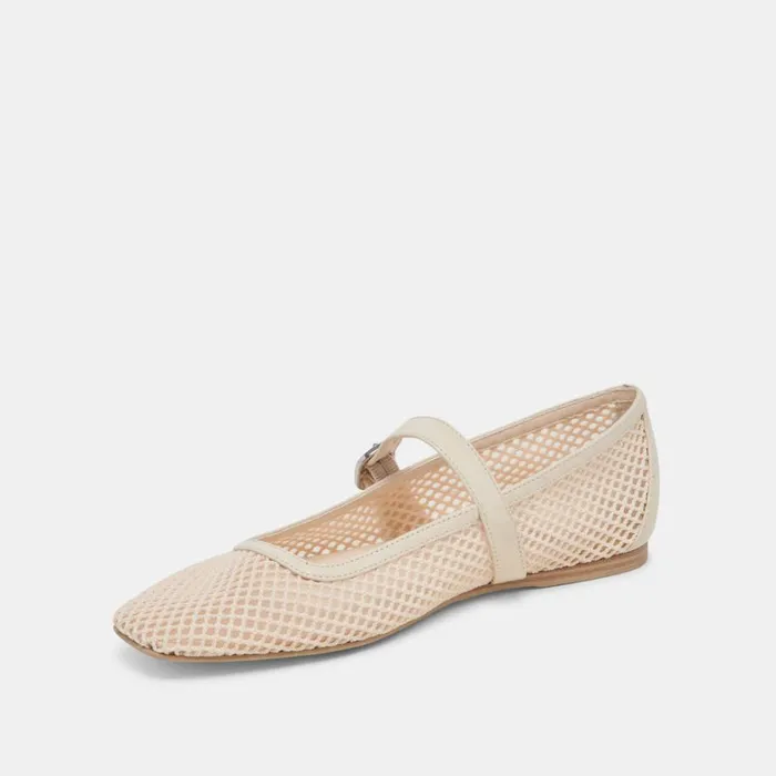 Flats and Loafers Women Dolce Vita Rodni Mesh Ballet Flats Creme Woven Mesh
