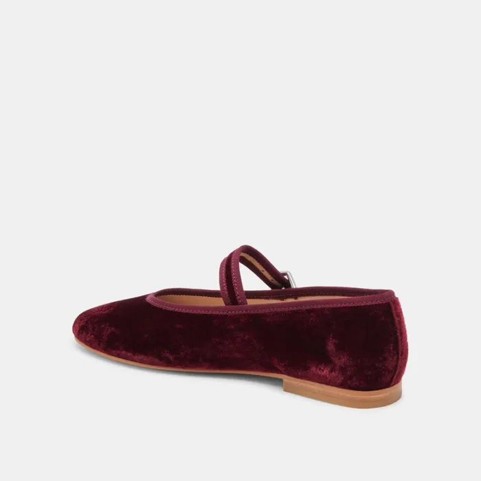 Flats and Loafers Women Dolce Vita Roslyn Ballet Flats Wine Velvet