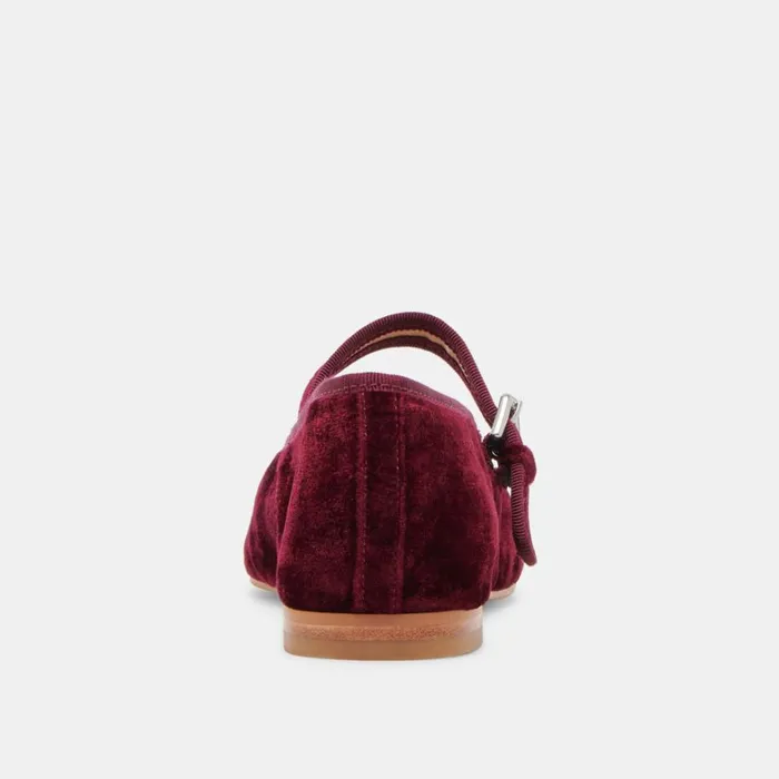 Flats and Loafers Women Dolce Vita Roslyn Ballet Flats Wine Velvet