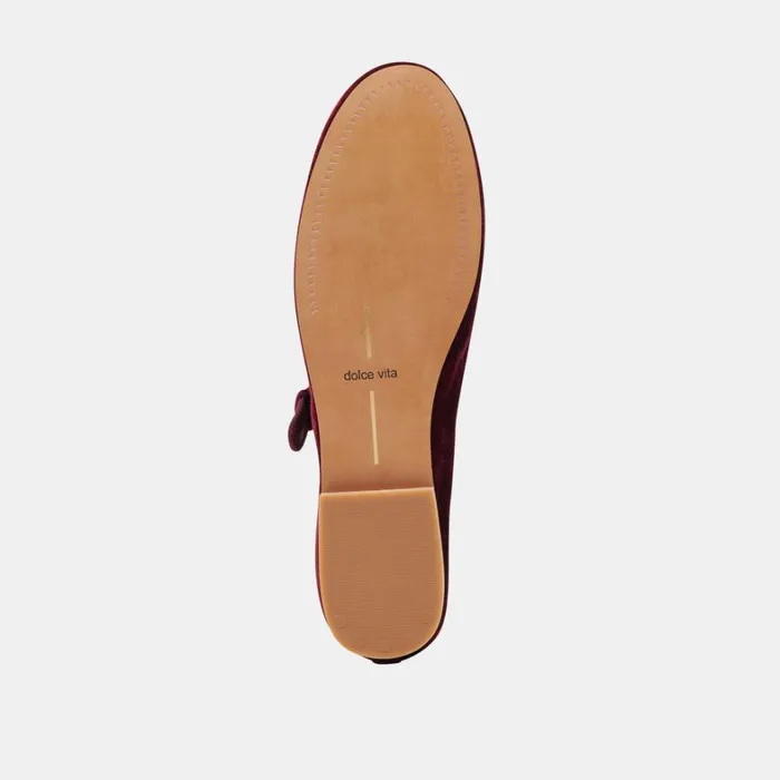 Flats and Loafers Women Dolce Vita Roslyn Ballet Flats Wine Velvet