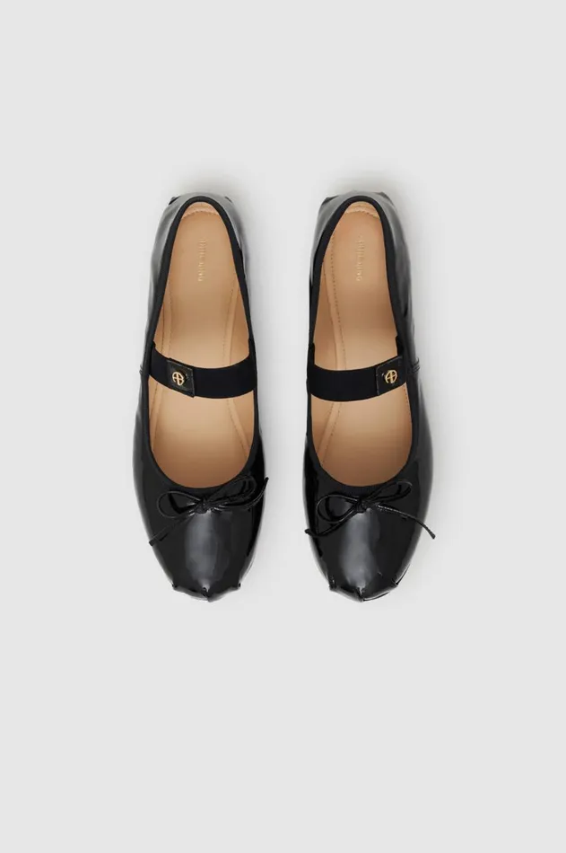 Flats Sandals Women ANINE BING Jolie Flats 8211 Black Patent