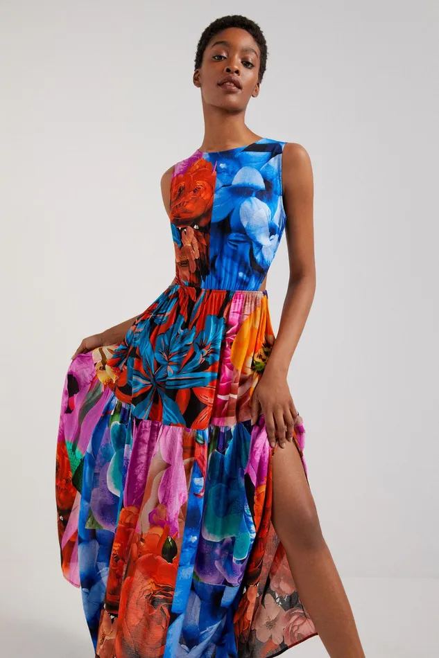 Floral Cutout Dress Women Desigual Dresses