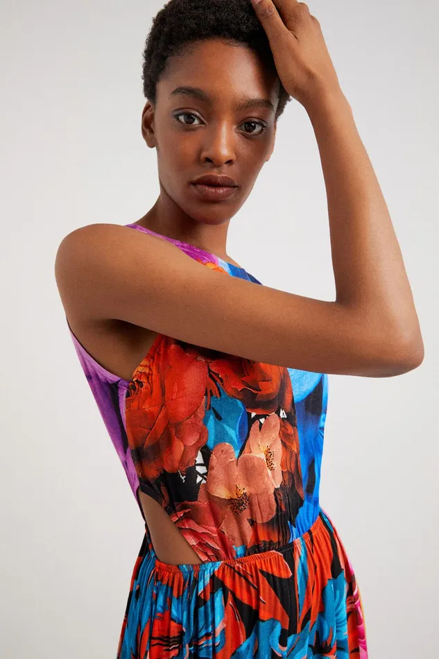 Floral Cutout Dress Women Desigual Dresses