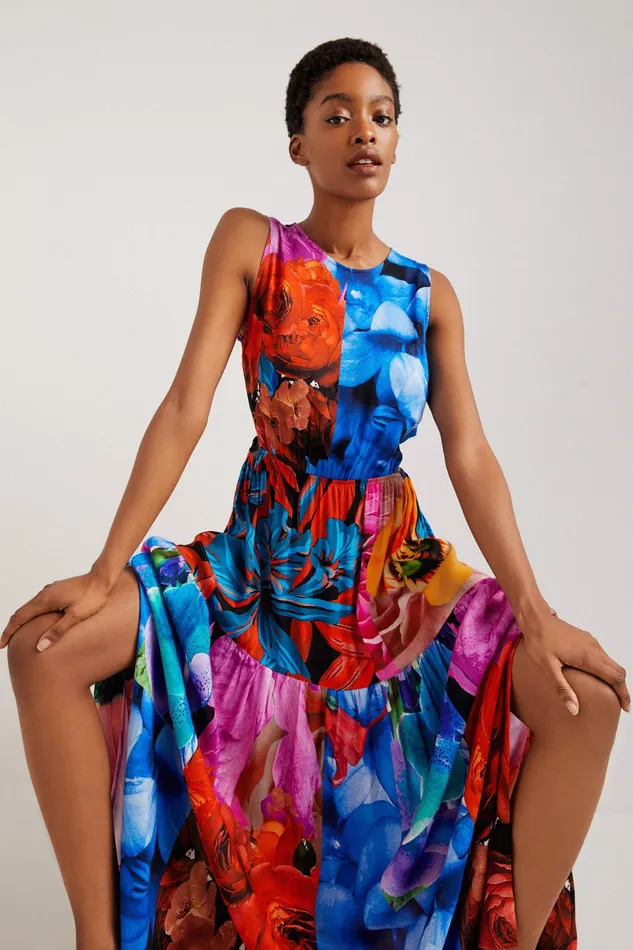 Floral Cutout Dress Women Desigual Dresses