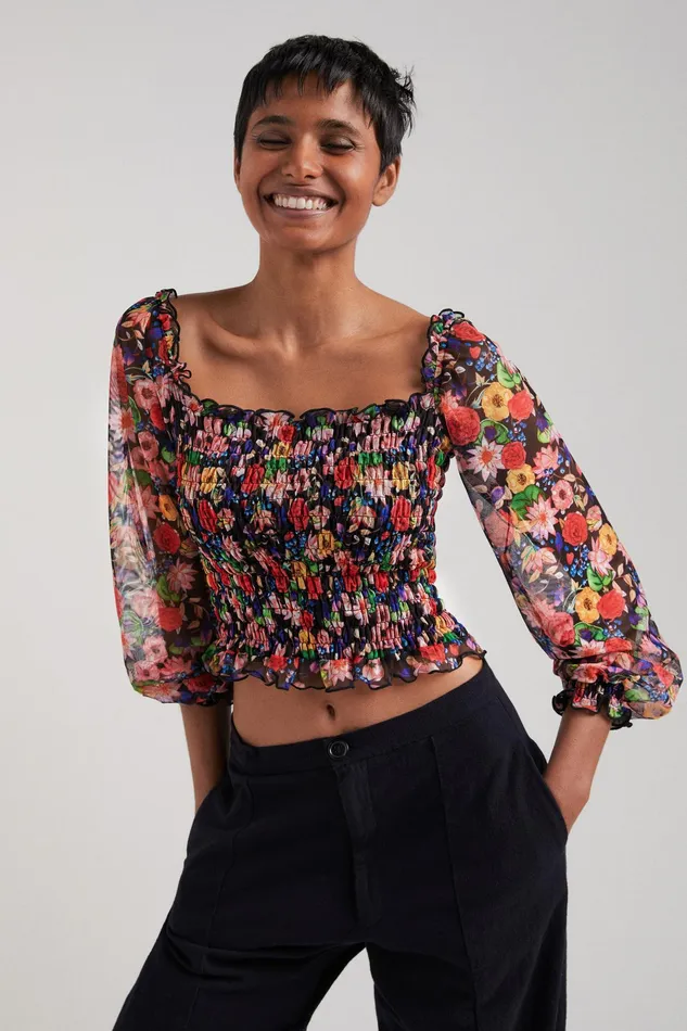 Floral Tulle Tshirt Women Desigual Tshirts