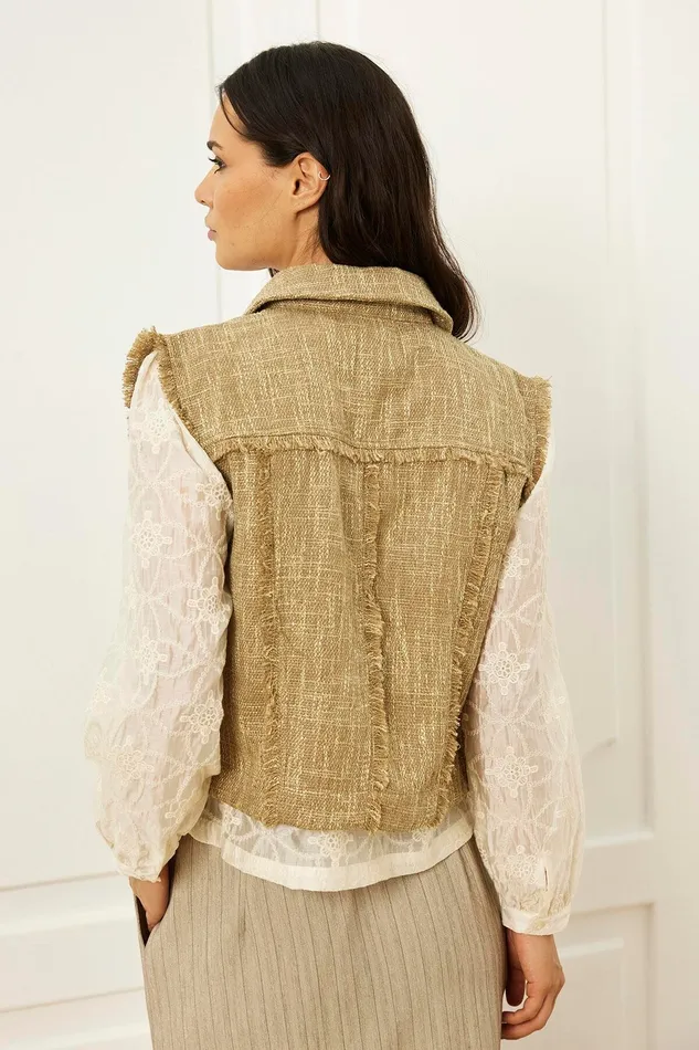 FLORENCE WAISTCOAT 16028 009 Beige 009 Women IN FRONT BLAZER JACKETS