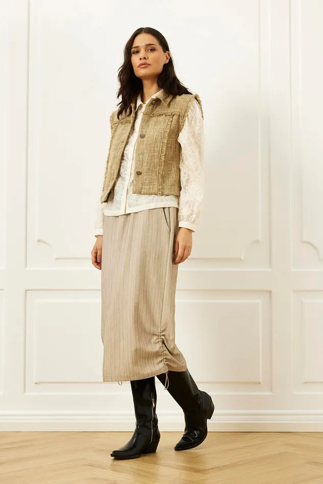 FLORENCE WAISTCOAT 16028 009 Beige 009 Women IN FRONT BLAZER JACKETS