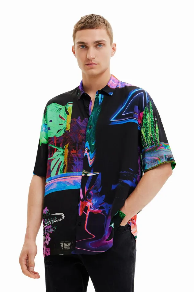 Fluorescent Resort Shirt Mens Desigual Shirts