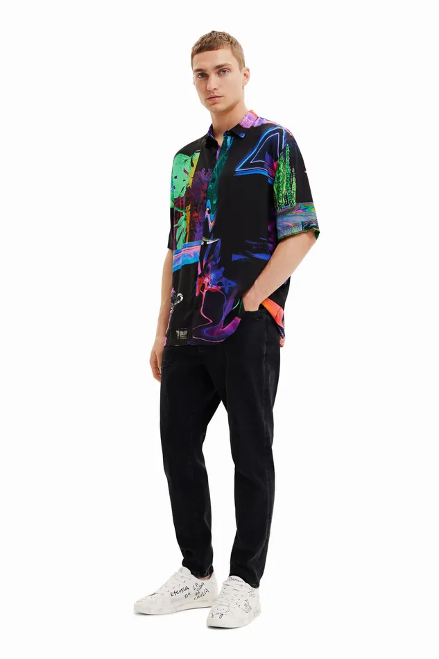 Fluorescent Resort Shirt Mens Desigual Shirts