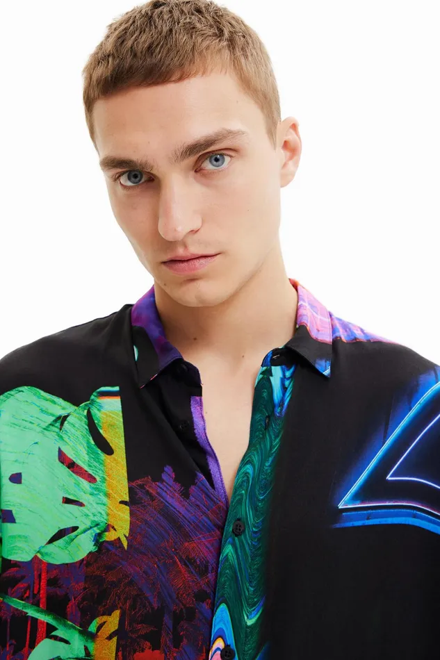 Fluorescent Resort Shirt Mens Desigual Shirts