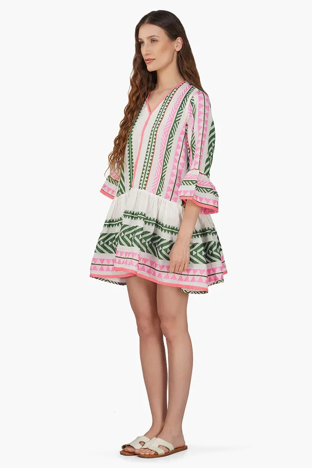 Freesia YD Strip Tierd Dress Freesia YD Strip Tierd Dress