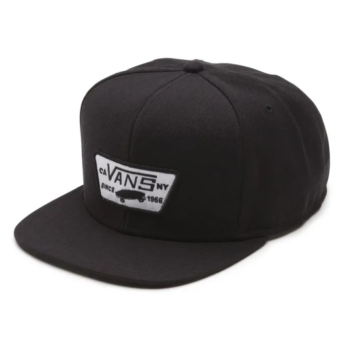 Full Patch Snapback Hat True Black Men Hats and Beanies Vans