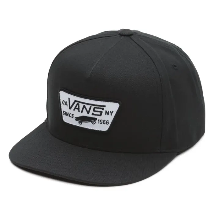 Full Patch Snapback Hat True Black Men Hats and Beanies Vans