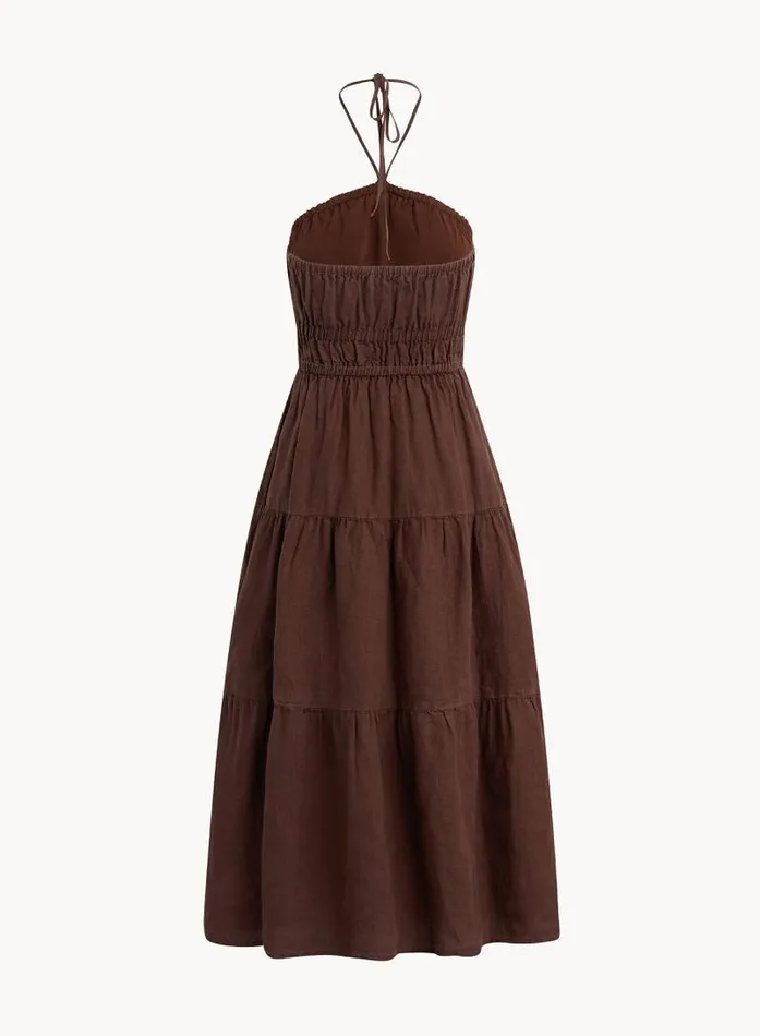 Gathered Halter Midi Dress 8211 Cocoa Cabana Women Bella Dahl Midi Dresses