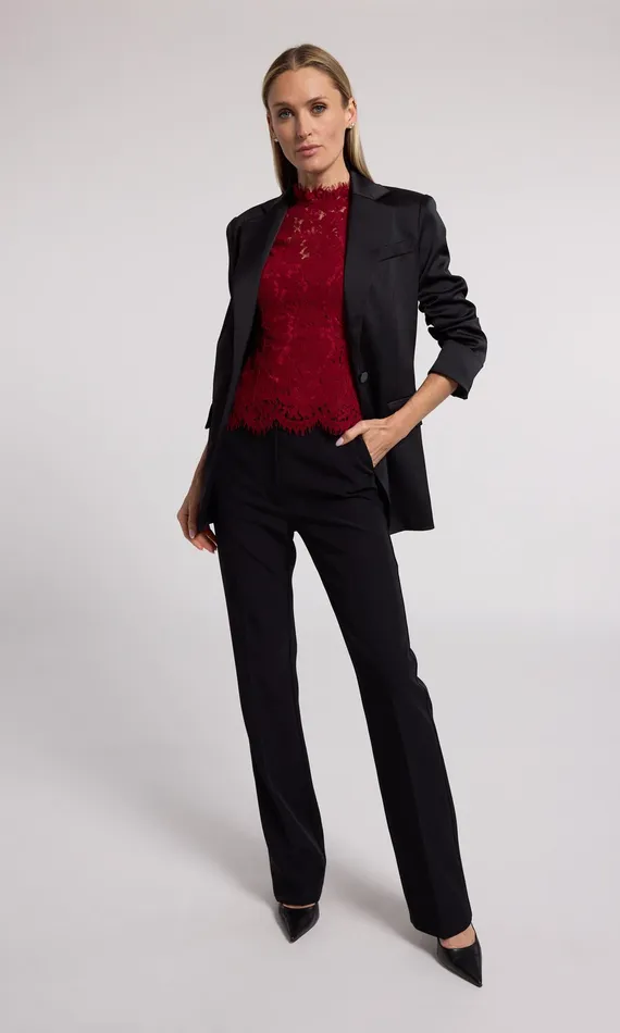 Generation Love Clothing Blazers and Jackets Women Drea Satin Blazer Black