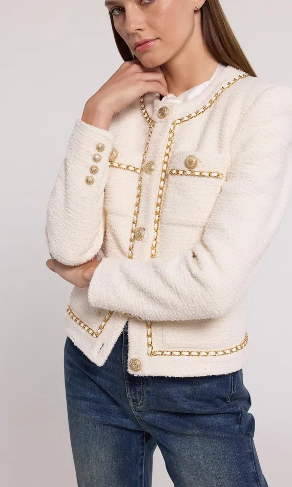 Generation Love Clothing Blazers and Jackets Women Velma Tweed Jacket Cream