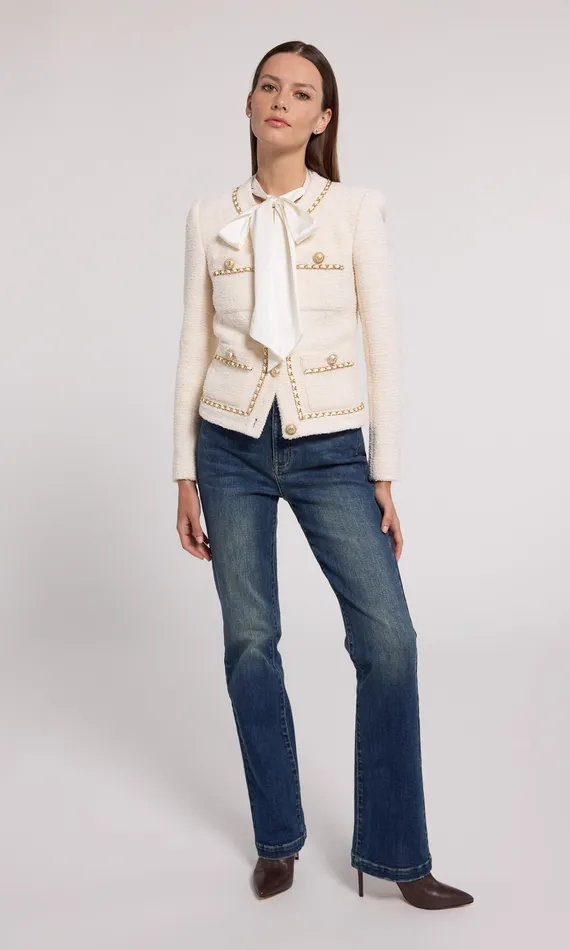 Generation Love Clothing Blazers and Jackets Women Velma Tweed Jacket Cream
