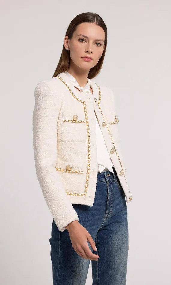 Generation Love Clothing Blazers and Jackets Women Velma Tweed Jacket Cream