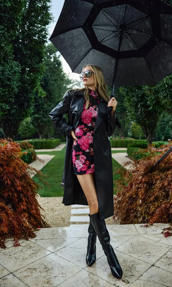 Generation Love Clothing Outerwear Women Danielle Vegan Leather Trench Coat Black
