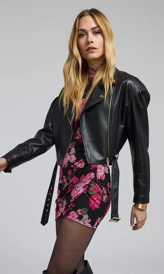 Generation Love Clothing Outerwear Women Morello Vegan Leather Jacket Black