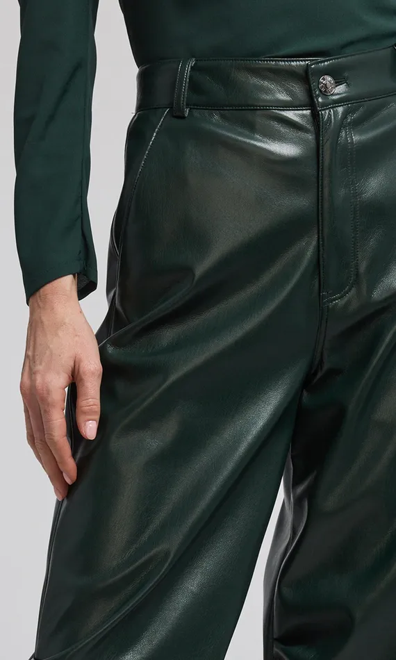 Generation Love Clothing Pants Women Harden Vegan Leather Jogger Forest