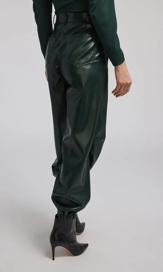Generation Love Clothing Pants Women Harden Vegan Leather Jogger Forest