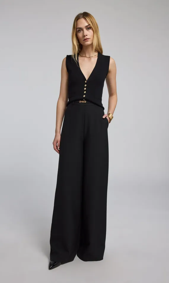 Generation Love Clothing Pants Women JOHANNA SUITING TURNLOCK BELTED PANTS Black