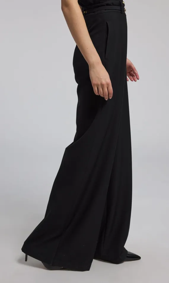 Generation Love Clothing Pants Women JOHANNA SUITING TURNLOCK BELTED PANTS Black