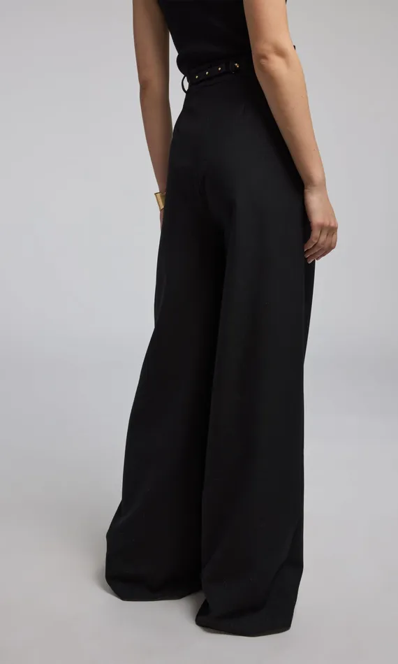 Generation Love Clothing Pants Women JOHANNA SUITING TURNLOCK BELTED PANTS Black