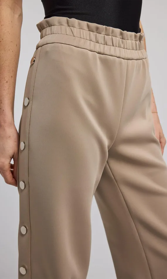 Generation Love Clothing Pants Women Zola Side Snap Scuba Pants Taupe