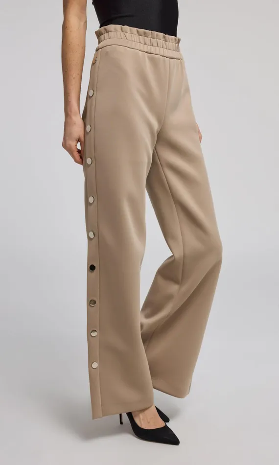 Generation Love Clothing Pants Women Zola Side Snap Scuba Pants Taupe