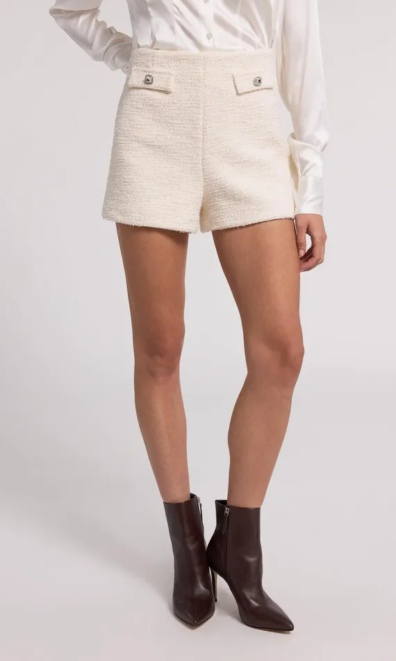 Generation Love Clothing Shorts Women Dami Tweed Shorts Cream