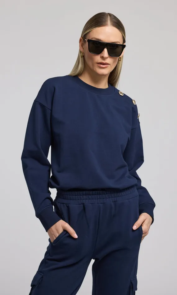 Generation Love Clothing Sweaters and Sweatshirts Women Cambria Sweatshirt French Navy