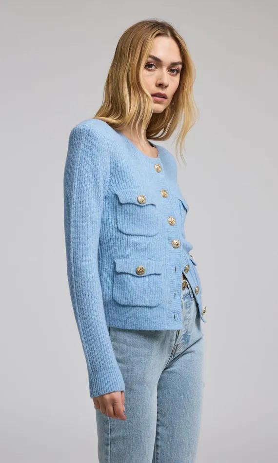Generation Love Clothing Sweaters and Sweatshirts Women Ellison Rib Cardigan Blue