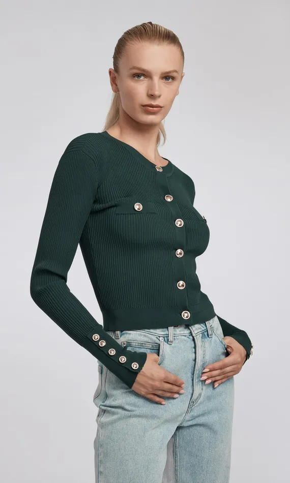 Generation Love Clothing Sweaters and Sweatshirts Women Pennie Rib Cardigan Hunter Green Generation Love Clothing Sweaters and Sweatshirts Women Pennie Rib Cardigan Hunter Green