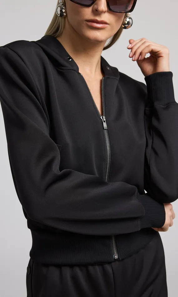 Generation Love Clothing Sweaters and Sweatshirts Women Zira Scuba Hoodie Black