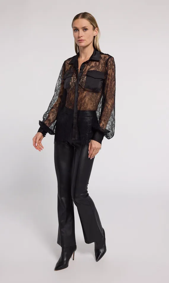 Generation Love Clothing Tops Women Oslo Lace Shirt Black