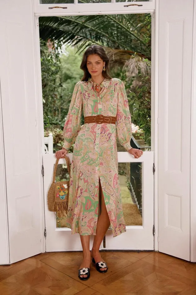 Georgina Grace Paisley Green Women RIXO Dresses