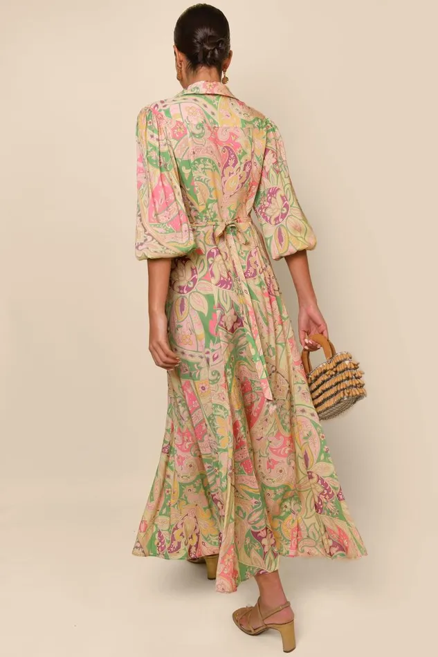 Georgina Grace Paisley Green Women RIXO Dresses