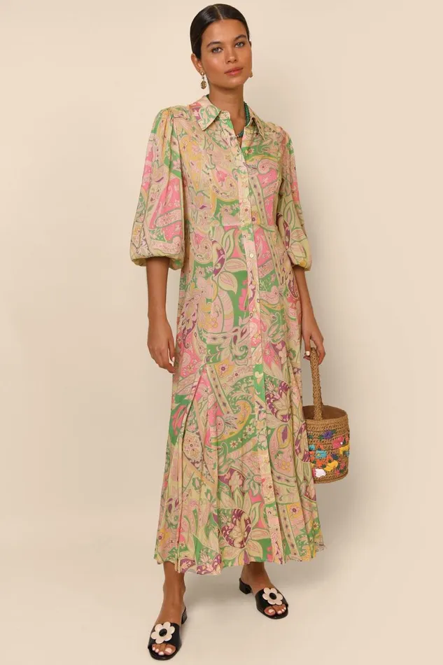 Georgina Grace Paisley Green Women RIXO Dresses