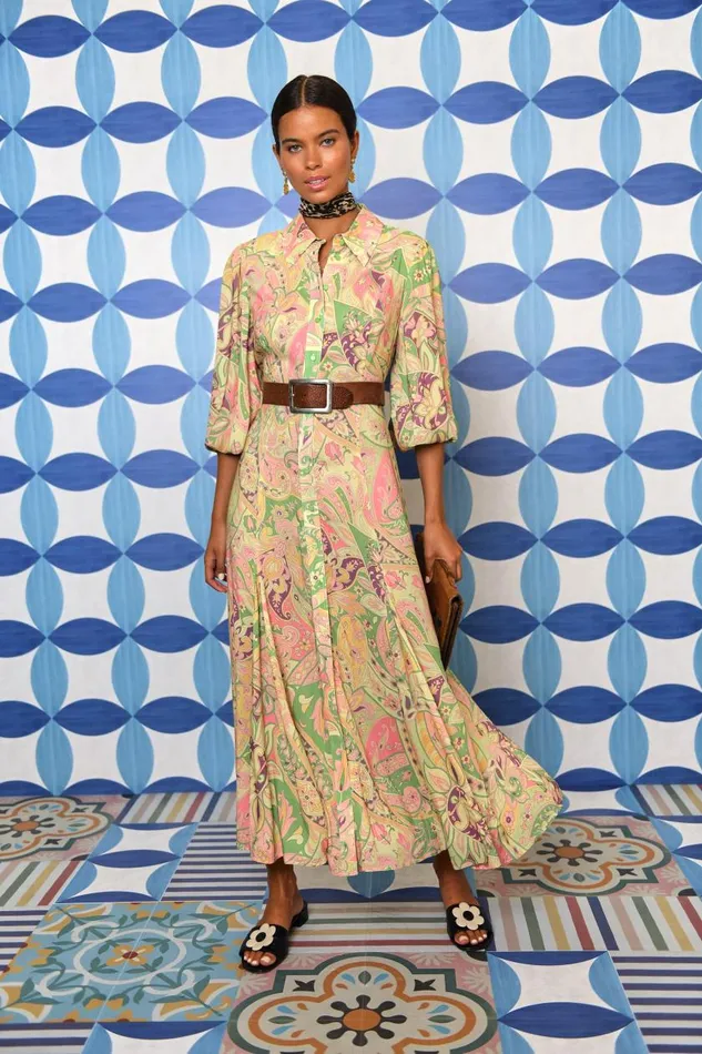 Georgina Grace Paisley Green Women RIXO Dresses
