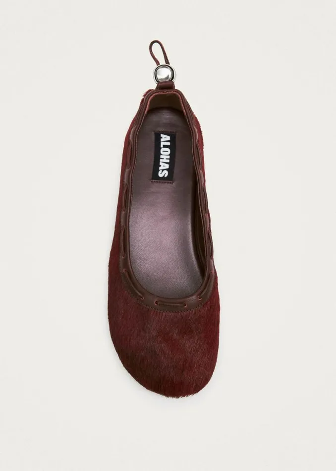 Gill Soft Burgundy Leather Ballet Flats Women ALOHAS Ballet Flats