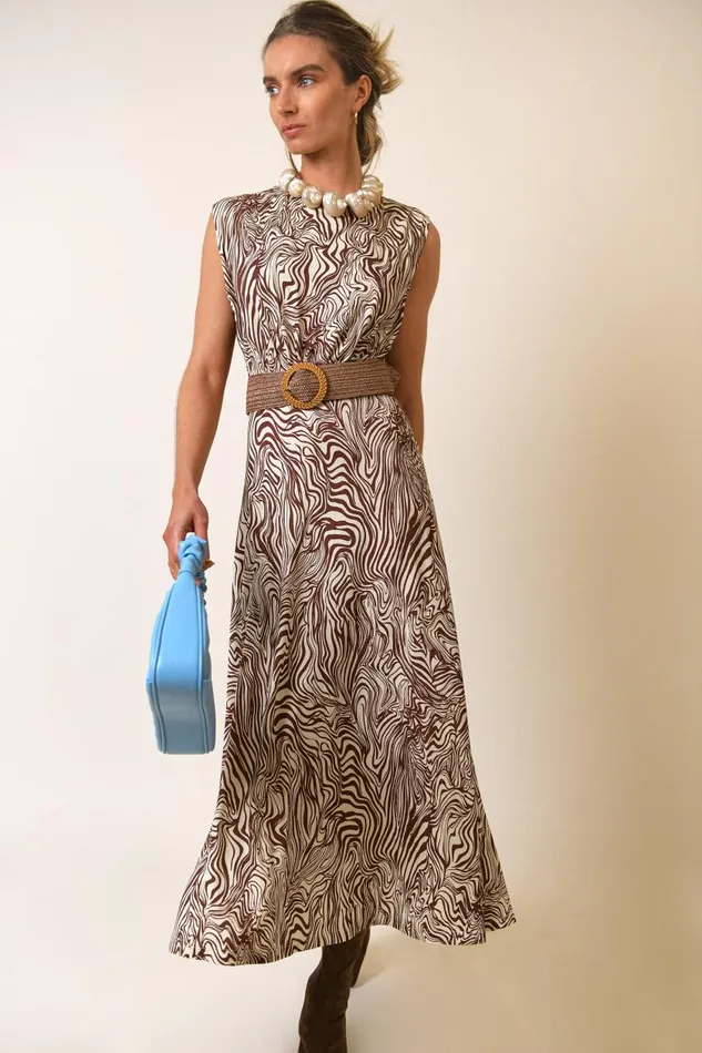 Gillie Brown Marble Zebra Women RIXO Dresses Gillie Brown Marble Zebra Women RIXO Dresses