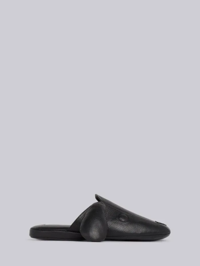 Goat Skin Lining Hector Slipper Black Men Thom Browne Slippers and Sandals