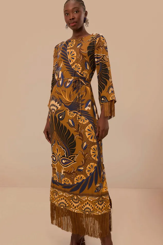 Gold Heart Forest Lenzing Ecovero Viscose Maxi Dress Women FARM Rio Maxi Dresses Gold Heart Forest Lenzing Ecovero Viscose Maxi Dress Women FARM Rio Maxi Dresses