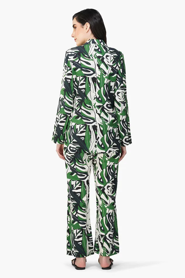 Green Birch Tropical Printed Blazer Green Birch Tropical Printed Blazer
